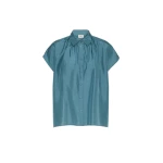 Max Mara Crine Sleeveless Habotai Silk Shirt in Light Blue | Shirts | Coveti