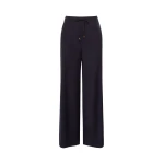 Max Mara Crisma Woollen Cloth Drawstring Trousers in Navy | Wide leg pants | Coveti
