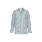Max Mara Cristel Cotton Poplin Polo Blouse in Dark Green | Blouse | Coveti