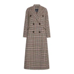 Max Mara Cristina Chequered Double Wool Coat in Ultramarine | Wool Coat | Coveti