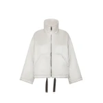 Max Mara Cristina Short Padded Water-Repellent Jacket in Ice Grey | Jackets | Coveti