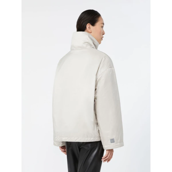 Max Mara Cristina Short Padded Water-Repellent Jacket in Ice Grey | Jackets | Coveti