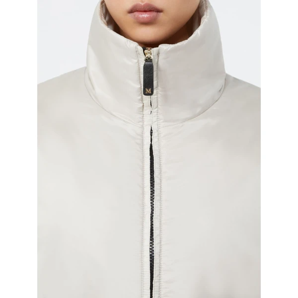 Max Mara Cristina Short Padded Water-Repellent Jacket in Ice Grey | Jackets | Coveti