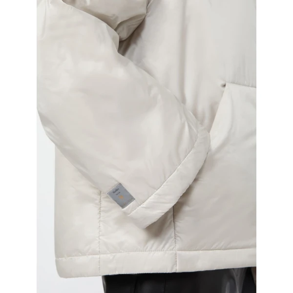 Max Mara Cristina Short Padded Water-Repellent Jacket in Ice Grey | Jackets | Coveti
