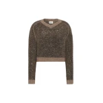 Max Mara Cropped Alpaca-Blend Sequin Jumper in Marron Glace | Sweaters | Coveti