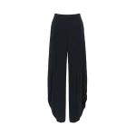 Max Mara Crusca Wide-Leg Cady Trousers in Navy | Wide leg pants | Coveti