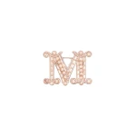 Max Mara Crystal Monogram Brooch in Pink | Brooches & Pins | Coveti