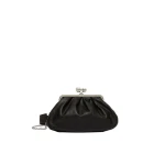Max Mara Cubico Medium Nappa Pasticcino Bag in Black | Clutch Bags | Coveti