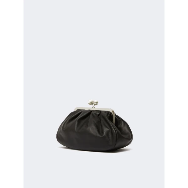 Max Mara Cubico Medium Nappa Pasticcino Bag in Black | Clutch Bags | Coveti