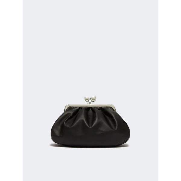 Max Mara Cubico Medium Nappa Pasticcino Bag in Black | Clutch Bags | Coveti