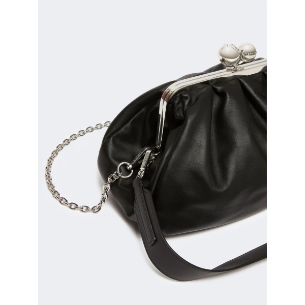 Max Mara Cubico Medium Nappa Pasticcino Bag in Black | Clutch Bags | Coveti