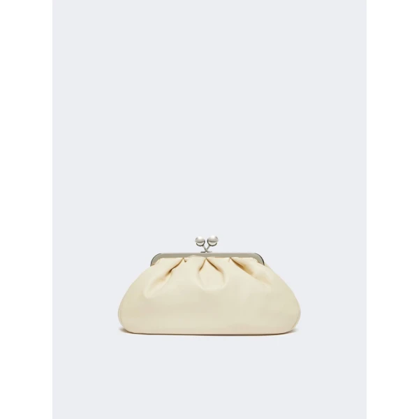 Max Mara Cubico Medium Nappa Pasticcino Bag in Ivory | Clutch Bags | Coveti