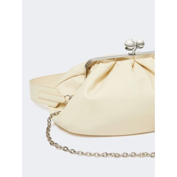 Max Mara Cubico Medium Nappa Pasticcino Bag in Ivory | Clutch Bags | Coveti