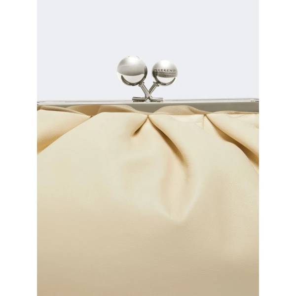 Max Mara Cubico Medium Nappa Pasticcino Bag in Ivory | Clutch Bags | Coveti