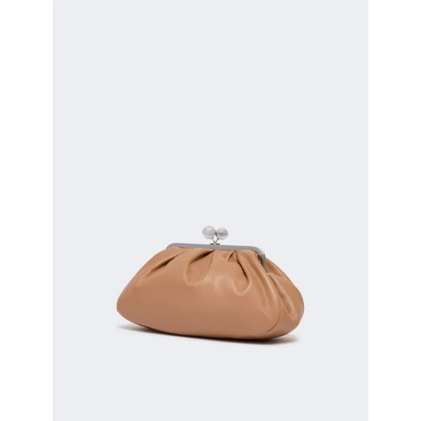 Max Mara Cubico Medium Nappa Pasticcino Bag in Nude | Clutch Bags | Coveti