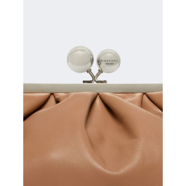 Max Mara Cubico Medium Nappa Pasticcino Bag in Nude | Clutch Bags | Coveti