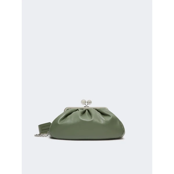 Max Mara Cubico Medium Nappa Pasticcino Bag in Sage Green | Clutch Bags | Coveti