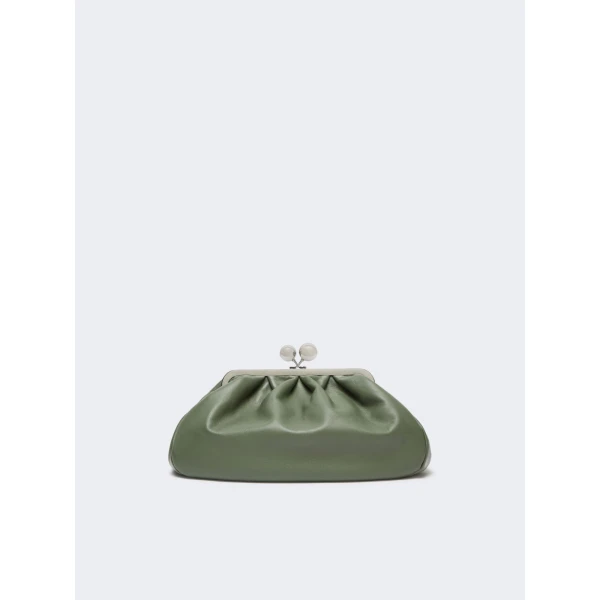Max Mara Cubico Medium Nappa Pasticcino Bag in Sage Green | Clutch Bags | Coveti