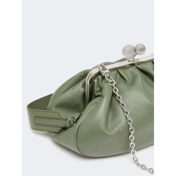 Max Mara Cubico Medium Nappa Pasticcino Bag in Sage Green | Clutch Bags | Coveti