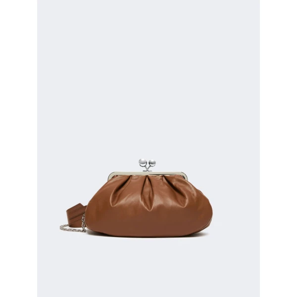 Max Mara Cubico Medium Nappa Pasticcino Bag in Tobacco | Clutch Bags | Coveti
