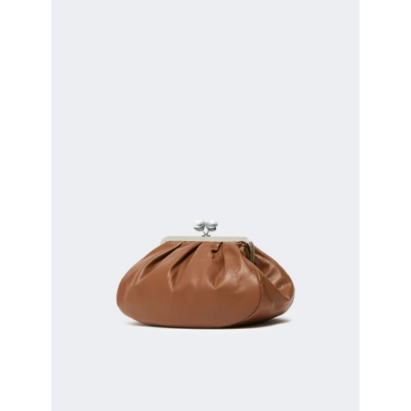Max Mara Cubico Medium Nappa Pasticcino Bag in Tobacco | Clutch Bags | Coveti