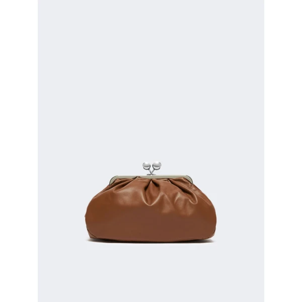 Max Mara Cubico Medium Nappa Pasticcino Bag in Tobacco | Clutch Bags | Coveti