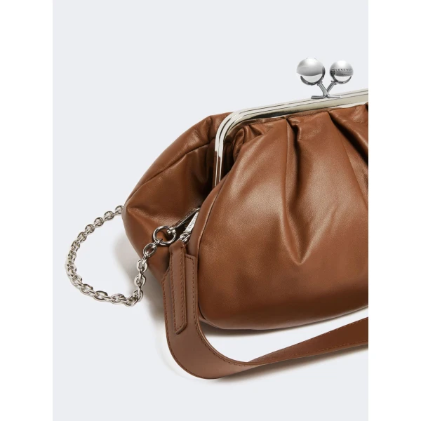 Max Mara Cubico Medium Nappa Pasticcino Bag in Tobacco | Clutch Bags | Coveti