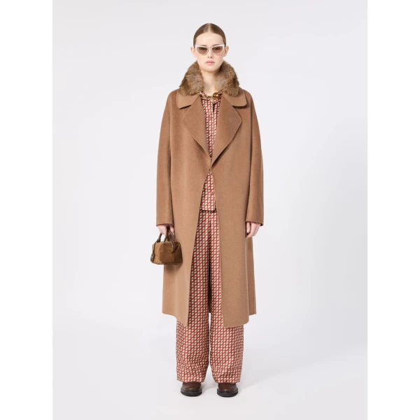 Max Mara Dalmata Printed Silk Twill Trousers in Orange | Tailored pants | Coveti