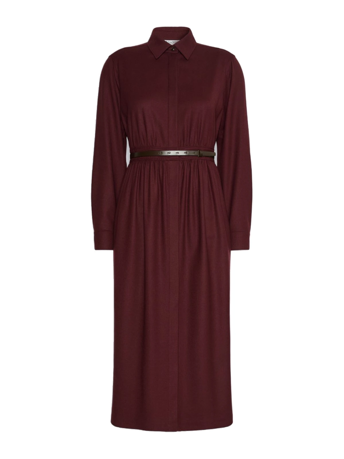 Max Mara Dalmata Wool Flannel Shirt Dress in Wine Max Mara Dalmata Wool Flannel Shirt Dress in Wine | Shirtdress | Coveti