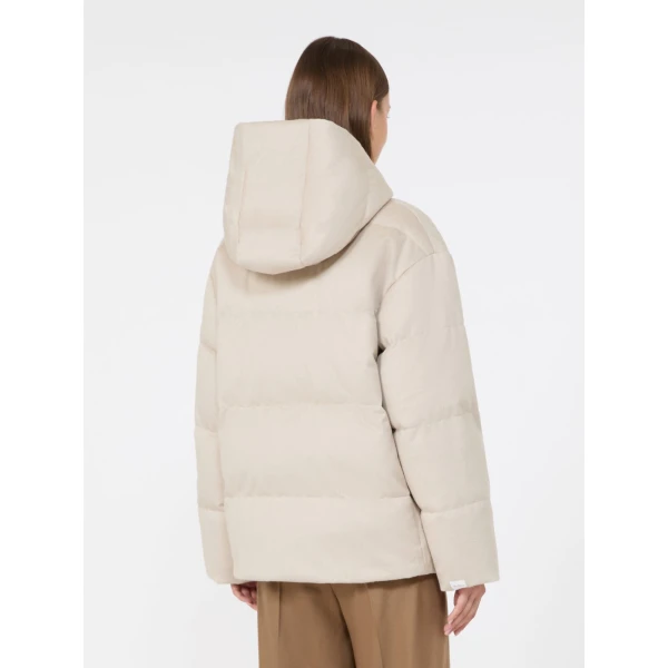 Max Mara Dama Reversible Camel Puffer Jacket in Albino White | Jackets | Coveti