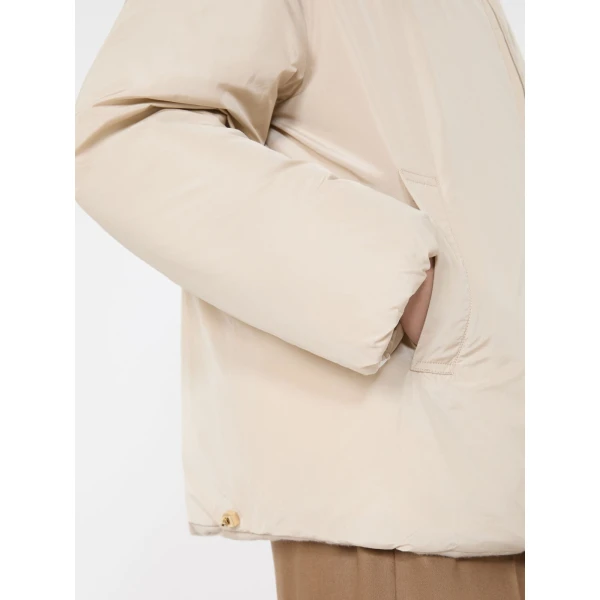 Max Mara Dama Reversible Camel Puffer Jacket in Albino White | Jackets | Coveti