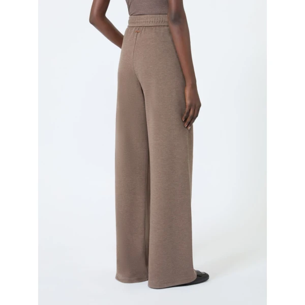 Max Mara Dancing Jersey Wide-Leg Trousers in Mud | Wide leg pants | Coveti