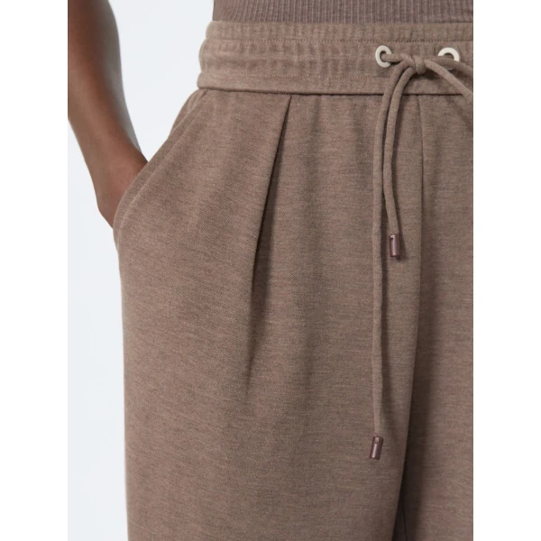 Max Mara Dancing Jersey Wide-Leg Trousers in Mud | Wide leg pants | Coveti