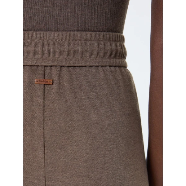Max Mara Dancing Jersey Wide-Leg Trousers in Mud | Wide leg pants | Coveti