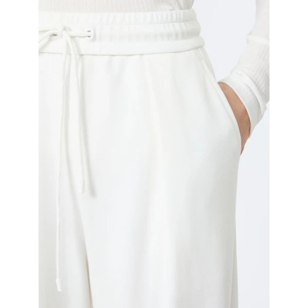 Max Mara Dancing Jersey Wide-Leg Trousers in White | Wide leg pants | Coveti