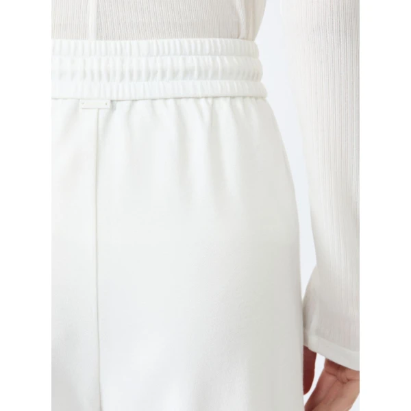 Max Mara Dancing Jersey Wide-Leg Trousers in White | Wide leg pants | Coveti