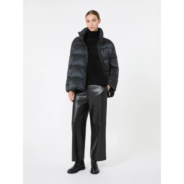 Max Mara Danza Brushed Wool Polo-Neck Sweater in Black | Turtlenecks | Coveti