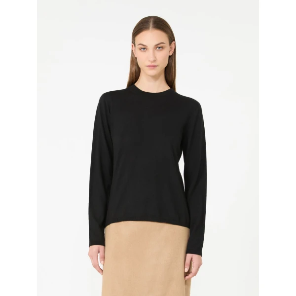 Max Mara Darsena Cashmere Crew-Neck Sweater in Black | Sweaters | Coveti