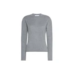 Max Mara Darsena Cashmere Crew-Neck Sweater in Medium Grey | Sweaters | Coveti