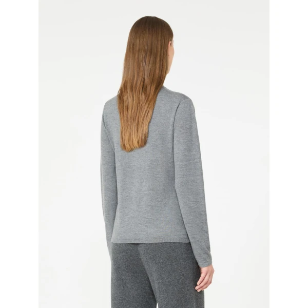 Max Mara Darsena Cashmere Crew-Neck Sweater in Medium Grey | Sweaters | Coveti