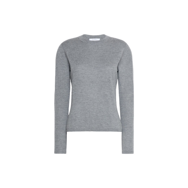 Max Mara Darsena Cashmere Crew-Neck Sweater in Medium Grey | Sweaters | Coveti