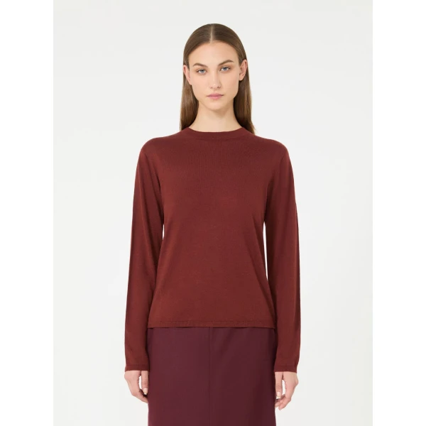 Max Mara Darsena Cashmere Crew-Neck Sweater in Rust | Sweaters | Coveti