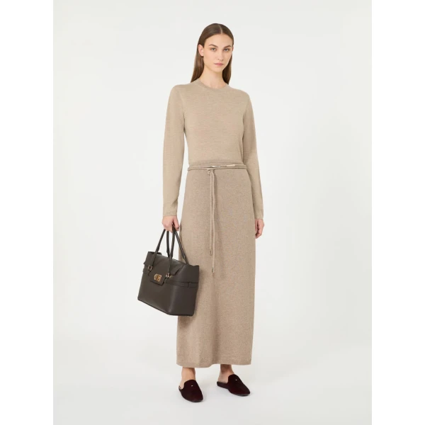 Max Mara Darsena Cashmere Crew-Neck Sweater in Sand | Sweaters | Coveti