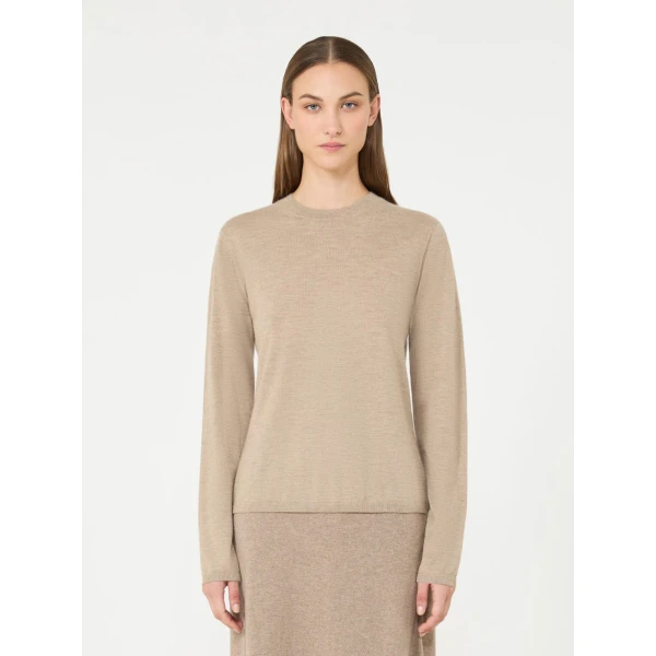 Max Mara Darsena Cashmere Crew-Neck Sweater in Sand | Sweaters | Coveti