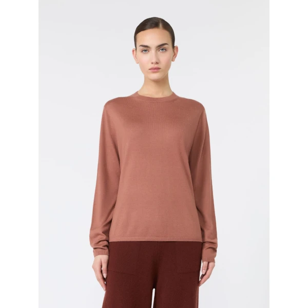 Max Mara Darsena Cashmere Crew-Neck Sweater in Terra Cotta | Sweaters | Coveti