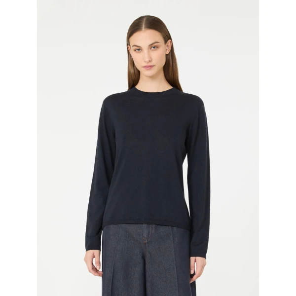 Max Mara Darsena Cashmere Crew-Neck Sweater in Ultramarine | Sweaters | Coveti