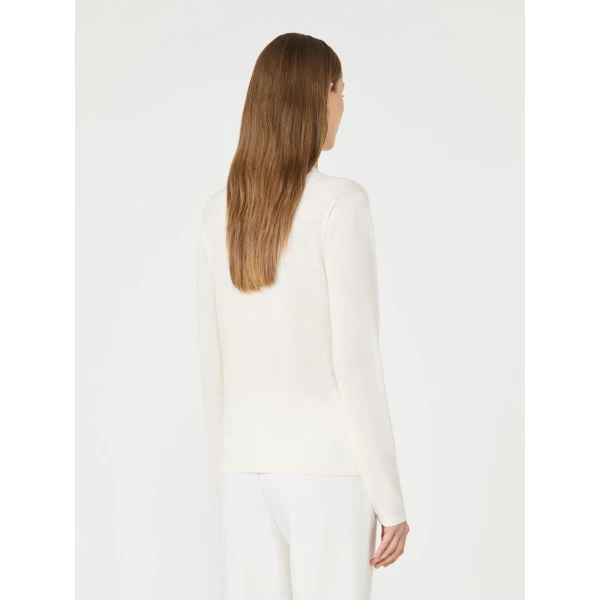Max Mara Darsena Cashmere Crew-Neck Sweater in White | Sweaters | Coveti