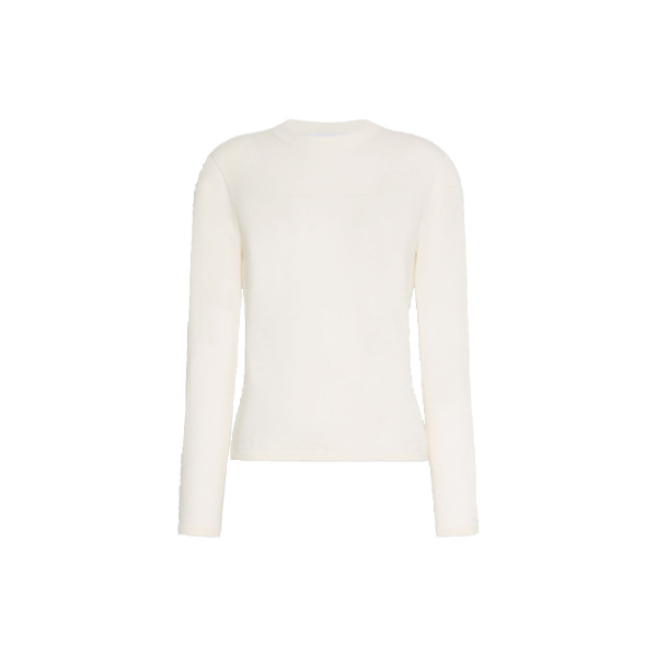 Max Mara Darsena Cashmere Crew-Neck Sweater in White | Sweaters | Coveti