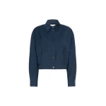 Max Mara Decano Short Wool Cloth Jacket in Navy | Blazers | Coveti