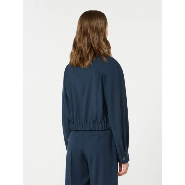 Max Mara Decano Short Wool Cloth Jacket in Navy | Blazers | Coveti